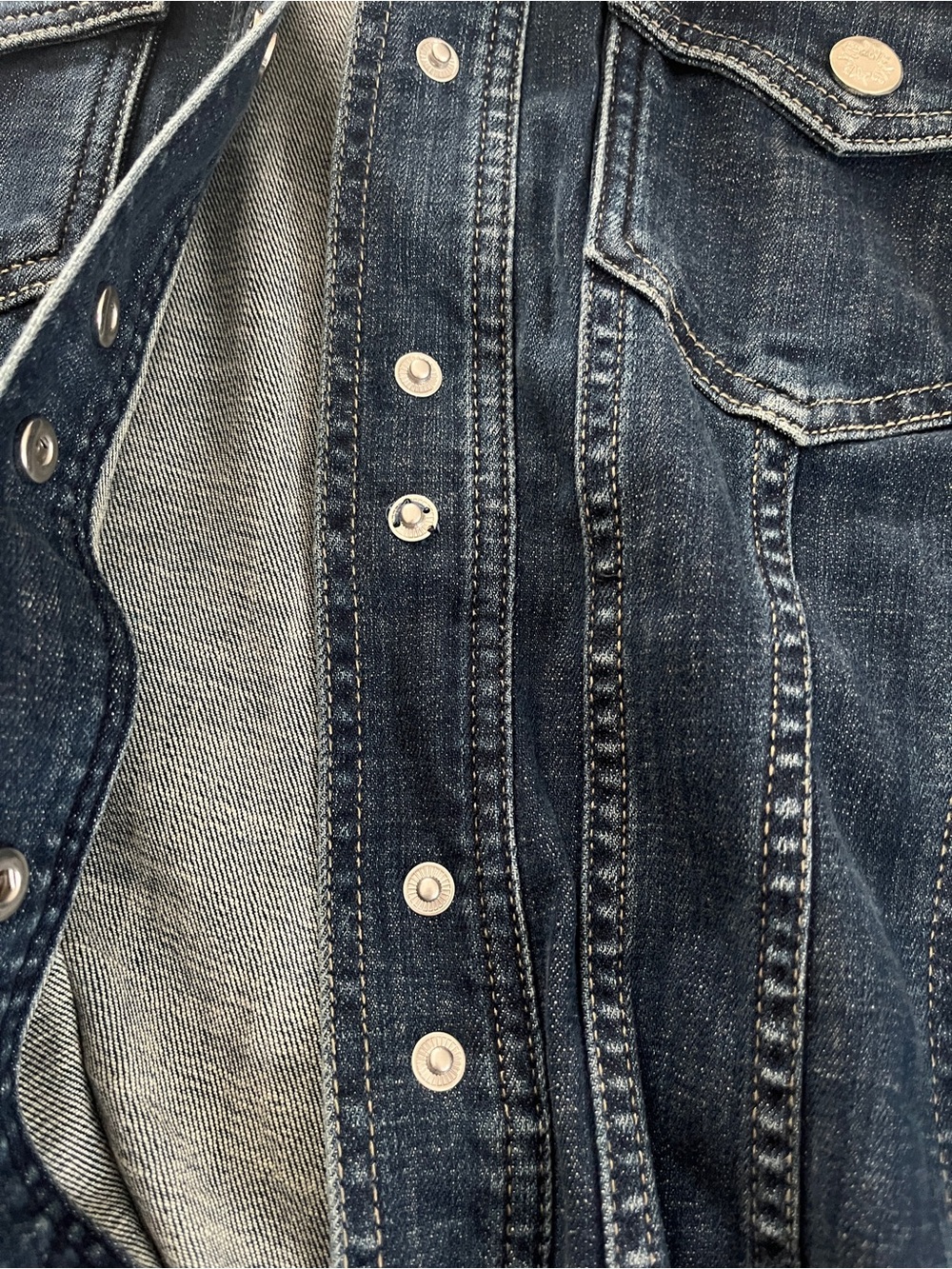 White House Black Market Dark Wash Denim Shacket Dress size 2 - Picture 8 of 10